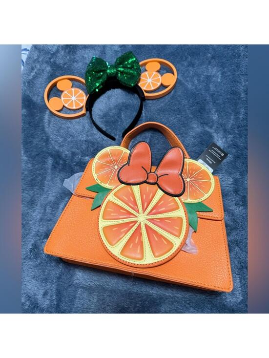 Disney Other - Disney Orange Slice Themed Handbag with Matching Headband